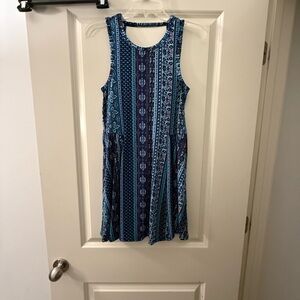 Hollister Blue Sleeveless Scoop Neck Sundress with Open Back
